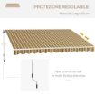 TENDA DA SOLE PER ESTERNO AVVOLGIBILE A BRACCI CON APERTURA A MANOVELLA, 350X250 CM, GIALLO