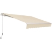 TENDA DA SOLE PER ESTERNO A BRACCI AVVOLGIBILE CON APERTURA A MANOVELLA, 360X250 CM, CREMA