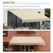 TENDA DA SOLE PER ESTERNO A BRACCI AVVOLGIBILE CON APERTURA A MANOVELLA, 360X250 CM, CREMA