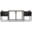 SET DA GIARDINO 3 PEZZI IN RATTAN CON 2 SEDIE 50X51.5X67 CM E TAVOLO 110X60X75 CM IN LEGNO COMPOSITO