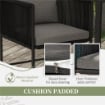 SET DA GIARDINO 3 PEZZI IN RATTAN CON 2 SEDIE 50X51.5X67 CM E TAVOLO 110X60X75 CM IN LEGNO COMPOSITO