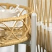 SET DA GIARDINO STILE BOHO IN RATTAN CON 2 SEDIE CON CUSCINI E TAVOLINO ROTONDO, GIALLO
