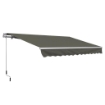 TENDA DA SOLE PER ESTERNO AVVOLGIBILE A BRACCI CON APERTURA A MANOVELLA, 350X250 CM, GRIGIO