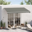 TENDA DA SOLE PER ESTERNO AVVOLGIBILE A BRACCI CON APERTURA A MANOVELLA, 350X250 CM, GRIGIO