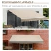 TENDA DA SOLE PER ESTERNO AVVOLGIBILE A BRACCI CON APERTURA A MANOVELLA, 350X250 CM, CREMA