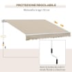 TENDA DA SOLE PER ESTERNO AVVOLGIBILE A BRACCI CON APERTURA A MANOVELLA, 350X250 CM, CREMA