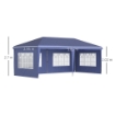 GAZEBO DA GIARDINO 6X3 M REGOLABILE IN ALTEZZA CON PARETI REMOVIBILI, IN ACCIAIO E POLIESTERE, BLU