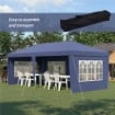 GAZEBO DA GIARDINO 6X3 M REGOLABILE IN ALTEZZA CON PARETI REMOVIBILI, IN ACCIAIO E POLIESTERE, BLU