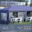 GAZEBO DA GIARDINO 6X3 M REGOLABILE IN ALTEZZA CON PARETI REMOVIBILI, IN ACCIAIO E POLIESTERE, BLU