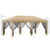 GAZEBO DA GIARDINO 6X3M PIEGHEVOLE CON ZANZARIERA, ALTEZZA REGOLABILE E BORSA DI TRASPORTO, BEIGE