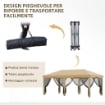 GAZEBO DA GIARDINO 6X3M PIEGHEVOLE CON ZANZARIERA, ALTEZZA REGOLABILE E BORSA DI TRASPORTO, BEIGE
