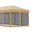 GAZEBO DA GIARDINO 6X3M PIEGHEVOLE CON ZANZARIERA, ALTEZZA REGOLABILE E BORSA DI TRASPORTO, BEIGE