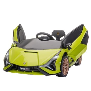 MACCHINA ELETTRICA PER BAMBINI 12V CON FARI E MUSICA, TELECOMANDO E VELOCITÀ 3-8KM/H, ETÀ 3-5 ANNI, 108X62X40CM, VERDE