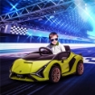MACCHINA ELETTRICA PER BAMBINI 12V CON FARI E MUSICA, TELECOMANDO E VELOCITÀ 3-8KM/H, ETÀ 3-5 ANNI, 108X62X40CM, VERDE