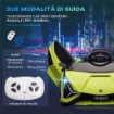 MACCHINA ELETTRICA PER BAMBINI 12V CON FARI E MUSICA, TELECOMANDO E VELOCITÀ 3-8KM/H, ETÀ 3-5 ANNI, 108X62X40CM, VERDE