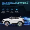 MACCHINA ELETTRICA PER BAMBINI 12V CON TELECOMANDO, VELOCITÀ 3-5KM/H, LUCI E MUSICA, ETÀ 3-5 ANNI, BIANCO