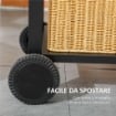 BARBECUE A CARBONE CON COPERCHIO CON TERMOMETRO, GRIGLIA REGOLABILE, RUOTE E TAVOLINI, NERO