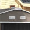 CASETTA DA GIARDINO CON PORTE SCORREVOLI E TETTO INCLINATO, IN ACCIAIO E PP, 340X386X200 CM, GRIGIO
