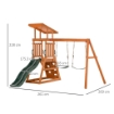 SET CON SCIVOLO, 2 ALTALENE DA GIARDINO E PARETE DA ARRAMPICATA IN LEGNO PER BAMBINI ETÀ 3-8 ANNI