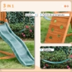 SET CON SCIVOLO, 2 ALTALENE DA GIARDINO E PARETE DA ARRAMPICATA IN LEGNO PER BAMBINI ETÀ 3-8 ANNI