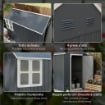 CASETTA DA GIARDINO PORTA ATTREZZI IN ACCIAIO ZINCATO E PP CON FINESTRA, 259X172X222 CM, GRIGIA E BIANCA