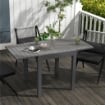 TAVOLO DA GIARDINO ALLUNGABILE PER 4-6 PERSONE CON PIANO A DOGHE, IN ALLUMINIO, 81/162X80X75 CM, GRIGIO
