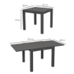 TAVOLO DA GIARDINO ALLUNGABILE PER 4-6 PERSONE CON PIANO A DOGHE, IN ALLUMINIO, 81/162X80X75 CM, GRIGIO