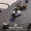 TAVOLO DA GIARDINO ALLUNGABILE PER 4-6 PERSONE CON PIANO A DOGHE, IN ALLUMINIO, 81/162X80X75 CM, GRIGIO