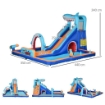 CASTELLO GONFIABILE PER BAMBINI 3-8 ANNI CON GONFIATORE, SCIVOLO, PISCINA E PARETE DA ARRAMPICATA
