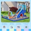 CASTELLO GONFIABILE PER BAMBINI 3-8 ANNI CON GONFIATORE, SCIVOLO, PISCINA E PARETE DA ARRAMPICATA