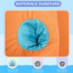 CASTELLO GONFIABILE PER BAMBINI 3-8 ANNI CON GONFIATORE, SCIVOLO, PISCINA E PARETE DA ARRAMPICATA