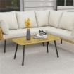 SET DA GIARDINO 4 PEZZI IN RATTAN PE CON TAVOLINO DA ESTERNI 90X45X42 CM E 2 DIVANETTI PER ESTERNI 6EX63X74 CM, BIANCO CREMA