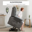 POLTRONA RELAX ELETTRICA E ALZAPERSONA RECLINABILE FINO 160° CON TELECOMANDO, IN SIMILPELLE - GRIGIO