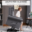 POLTRONA RELAX ALZAPERSONA MASSAGGIANTE E RECLINABILE A 150°, RIVESTIMENTO IN TESSUTO GRIGIO