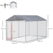 KENNEL PER CANI IN METALLO GALVANIZZATO CON TETTUCCIO IN TESSUTO OXFORD E PORTA CON BLOCCO, 400X230X232CM, ARGENTO