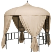 GAZEBO DA GIARDINO ROTONDO Ø3M CON TENDE E PRESE D'ARIA IN METALLO E POLIESTERE, BEIGE