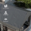 GAZEBO PER AUTO E FESTE CON ALTEZZA REGOLABILE, 4 PORTE E 4 FINESTRE, 6X3M GRIGIO SCURO