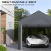 GAZEBO PER AUTO E FESTE CON ALTEZZA REGOLABILE, 4 PORTE E 4 FINESTRE, 6X3M GRIGIO SCURO