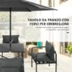 SET DA GIARDINO 5 PEZZI IN ACCIAIO CON 4 SEDIE 58X58X66 CM E TAVOLO 80X80X71 CM CON FORO CENTRALE, GRIGIO