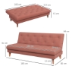 DIVANO LETTO 3 POSTI CON SCHIENALE REGOLABILE A 3 LIVELLI IN MICROFIBRA, 185X85X84CM, ARANCIONE