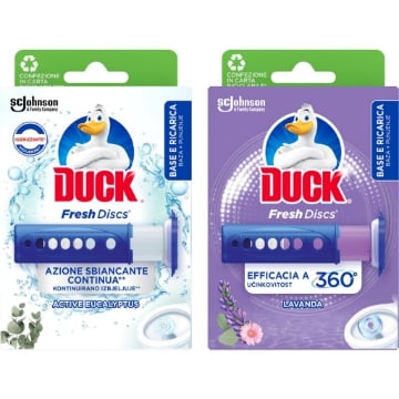 DUCK FRESH DISC WC BASE E RICARICA DA  6PZ EUCALIPTO E LAVANDA OKX