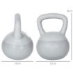 KETTLEBELL 6KG IN PVC E SABBIA METALLICA PER ALLENAMENTO SPALLE E BICIPITI, 19X19X26 CM, GRIGIO