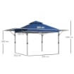 GAZEBO PIEGHEVOLE 5X3M CON PARETI ESTENSIBILI, ALTEZZA REGOLABILE E BORSA CON RUOTE, BLU