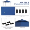 GAZEBO PIEGHEVOLE 5X3M CON PARETI ESTENSIBILI, ALTEZZA REGOLABILE E BORSA CON RUOTE, BLU