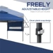 GAZEBO PIEGHEVOLE 5X3M CON PARETI ESTENSIBILI, ALTEZZA REGOLABILE E BORSA CON RUOTE, BLU