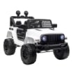 MACCHINA ELETTRICA PER BAMBINI JEEP FUORISTRADA CON TELECOMANDO E 2 VELOCITÀ, 100X65X72 CM, BIANCO