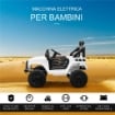 MACCHINA ELETTRICA PER BAMBINI JEEP FUORISTRADA CON TELECOMANDO E 2 VELOCITÀ, 100X65X72 CM, BIANCO