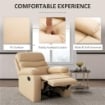 POLTRONA RELAX RECLINABILE CON POGGIAPIEDI IN FINTA PELLE E IMBOTTITURA IN SPUGNA, 80X90X105CM, BEIGE