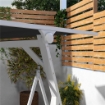 PANCHINA DONDOLO DA GIARDINO 3 POSTI CON TETTUCCIO INCLINABILE, IN ACCIAIO, 205X130X175 CM, GRIGIO SCURO