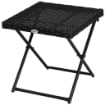 TAVOLINO DA GIARDINO PIEGHEVOLE SALVASPAZIO IN RATTAN SINTETICO E ACCIAIO, 40X40X40CM, NERO